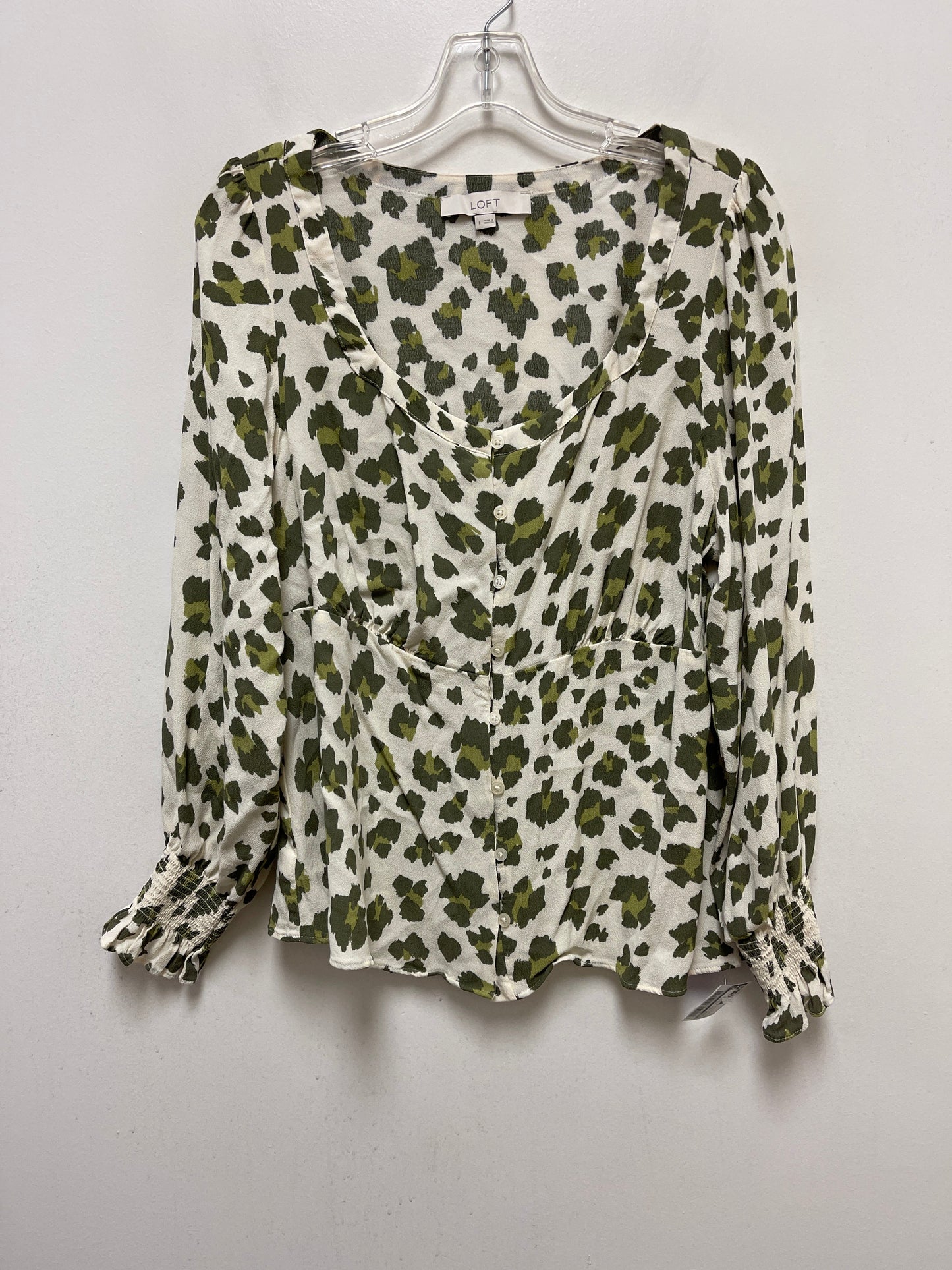 Animal Print Blouse Long Sleeve Loft, Size L