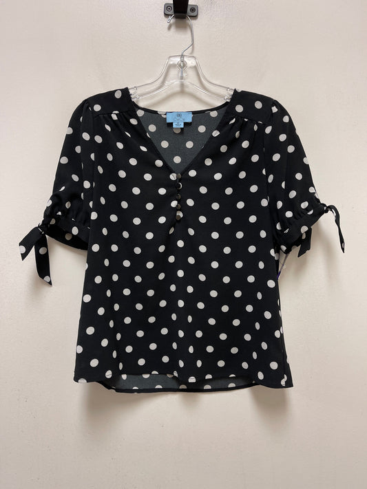 Black & White Blouse Short Sleeve Cece, Size Xs