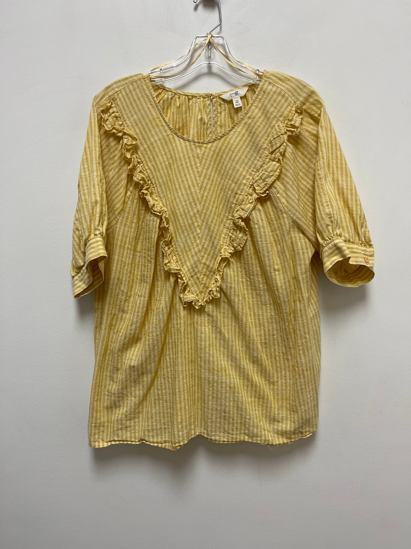 Yellow Top Short Sleeve Terra & Sky, Size Xl