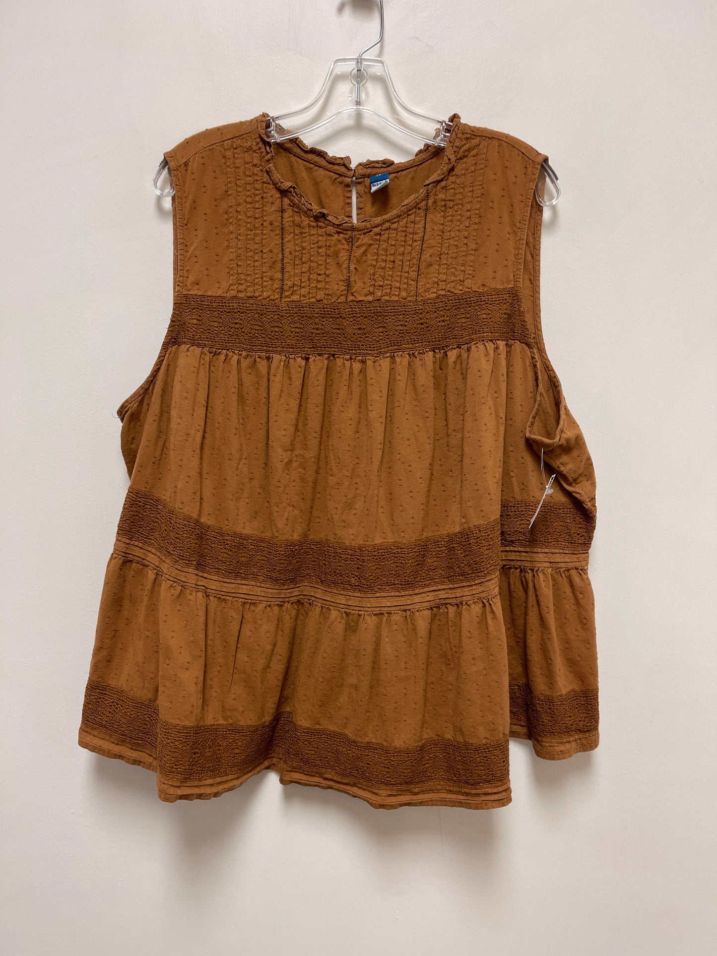 Brown Top Sleeveless Old Navy, Size 3x