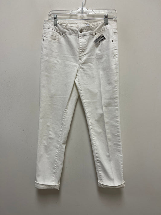 White Jeans Cropped D Jeans, Size 8
