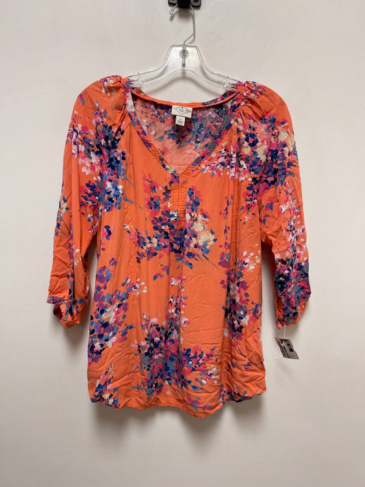 Orange & Pink Top Long Sleeve St Johns Bay, Size Xl