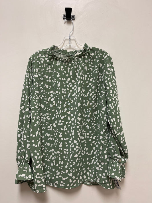 Green Blouse Long Sleeve Clothes Mentor, Size 2x