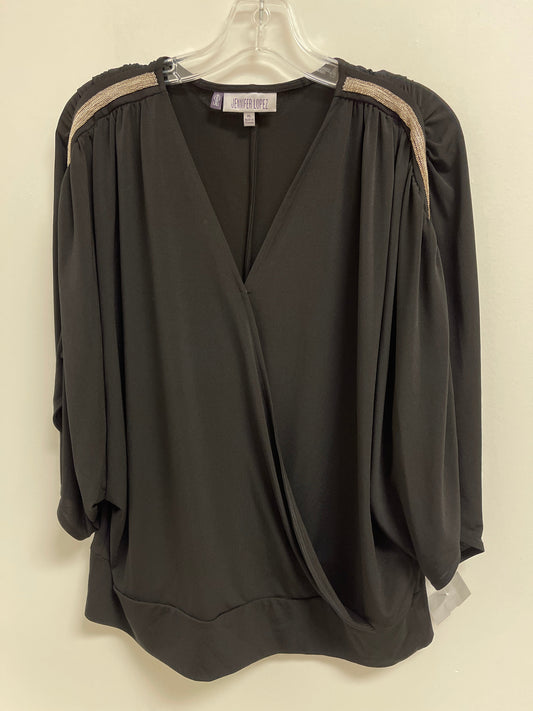 Black & Gold Top Long Sleeve Jennifer Lopez, Size Xl