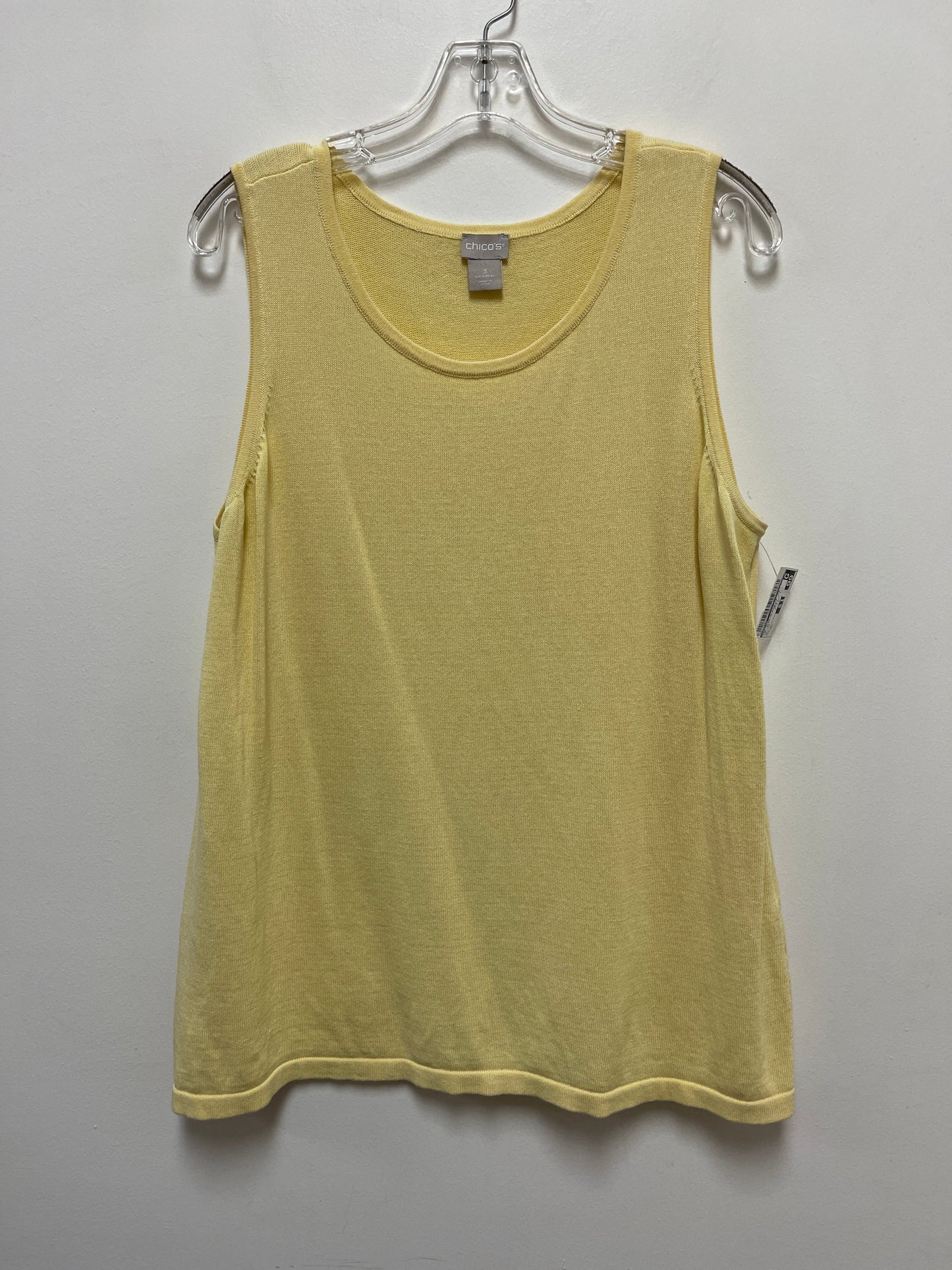 Yellow Top Sleeveless Chicos, Size Xl