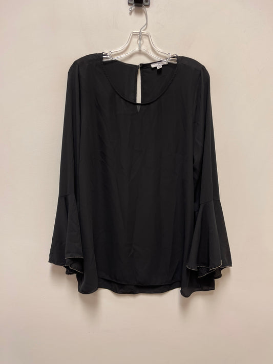 Black Top Long Sleeve Halston, Size L