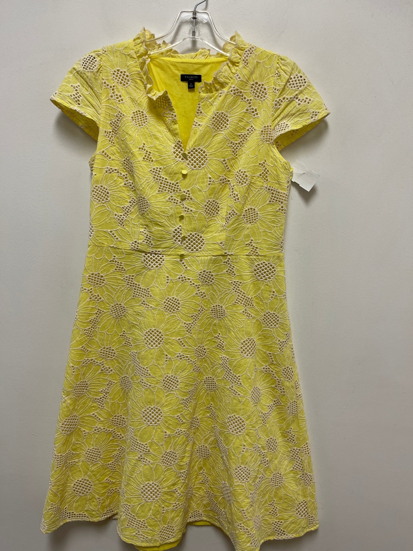 Yellow Dress Casual Short Talbots, Size Xs