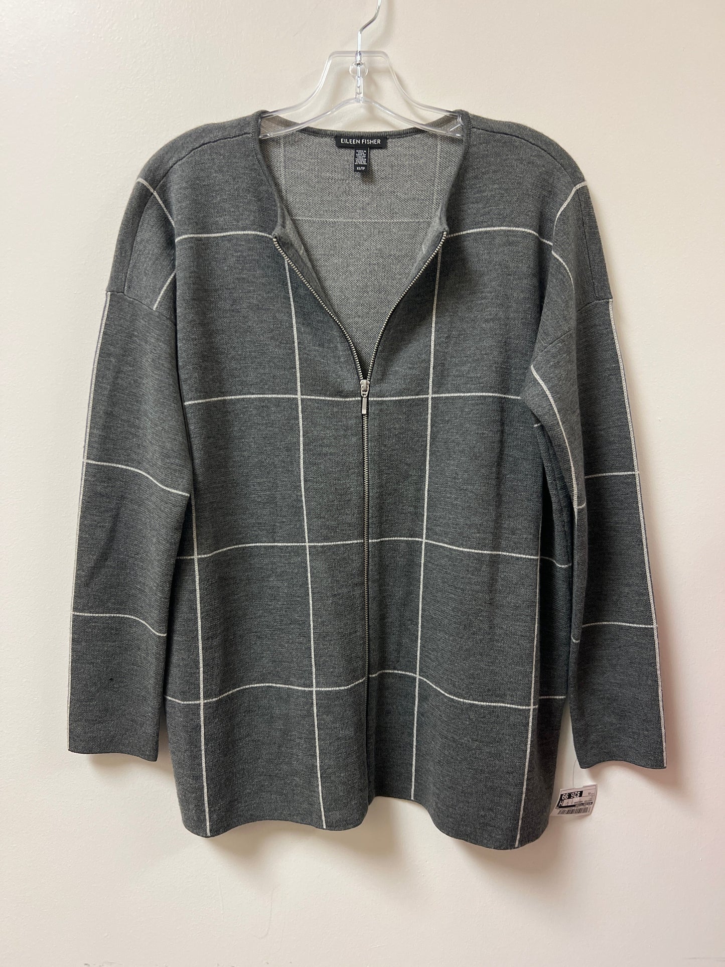 Sweater Cardigan By Eileen Fisher In Grey, Size: Xs