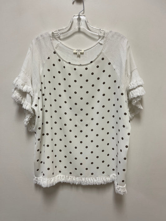 Top Short Sleeve By Umgee In Polkadot Pattern, Size: L