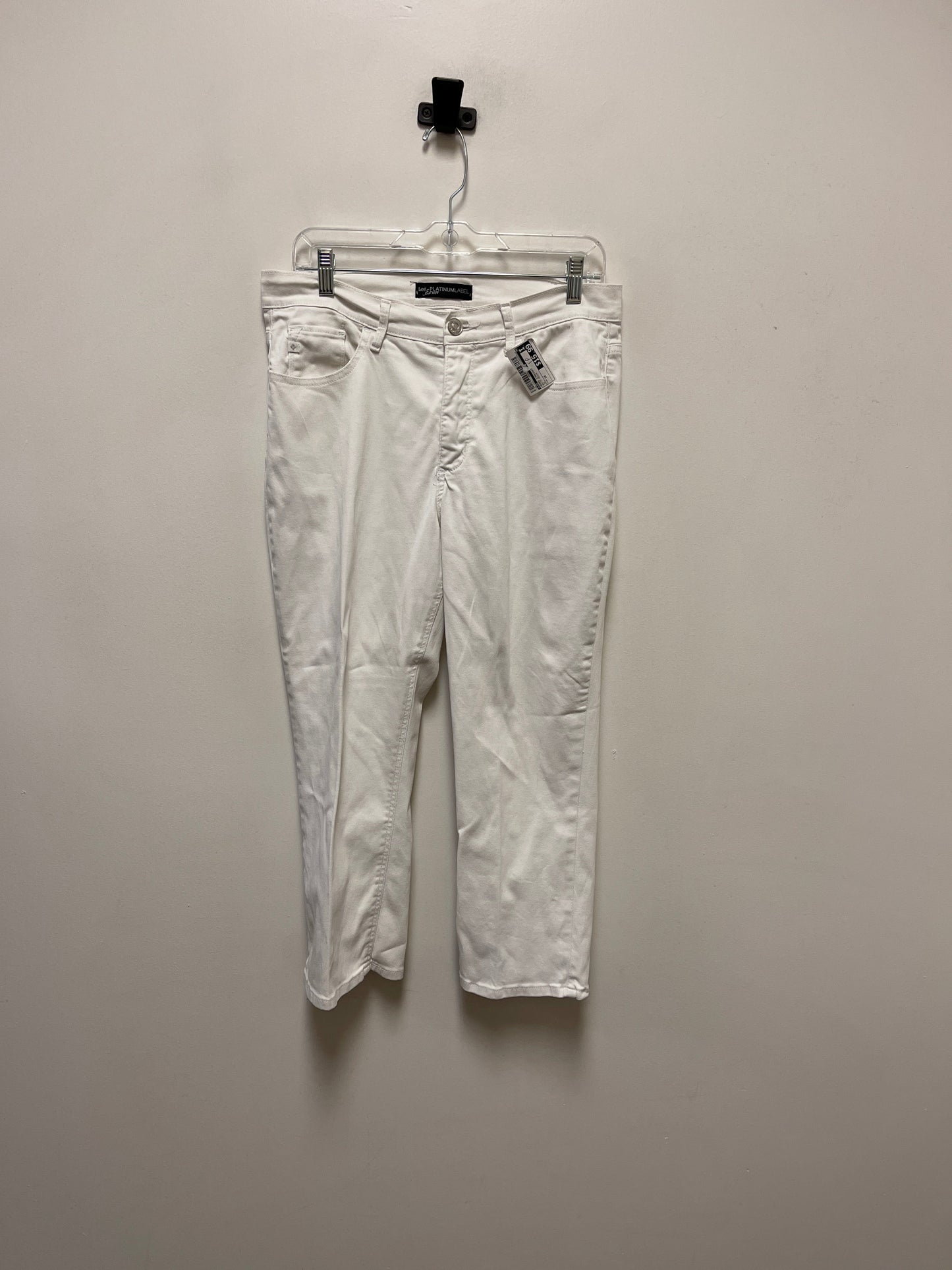 Jeans Straight By Lee In White Denim, Size: 10