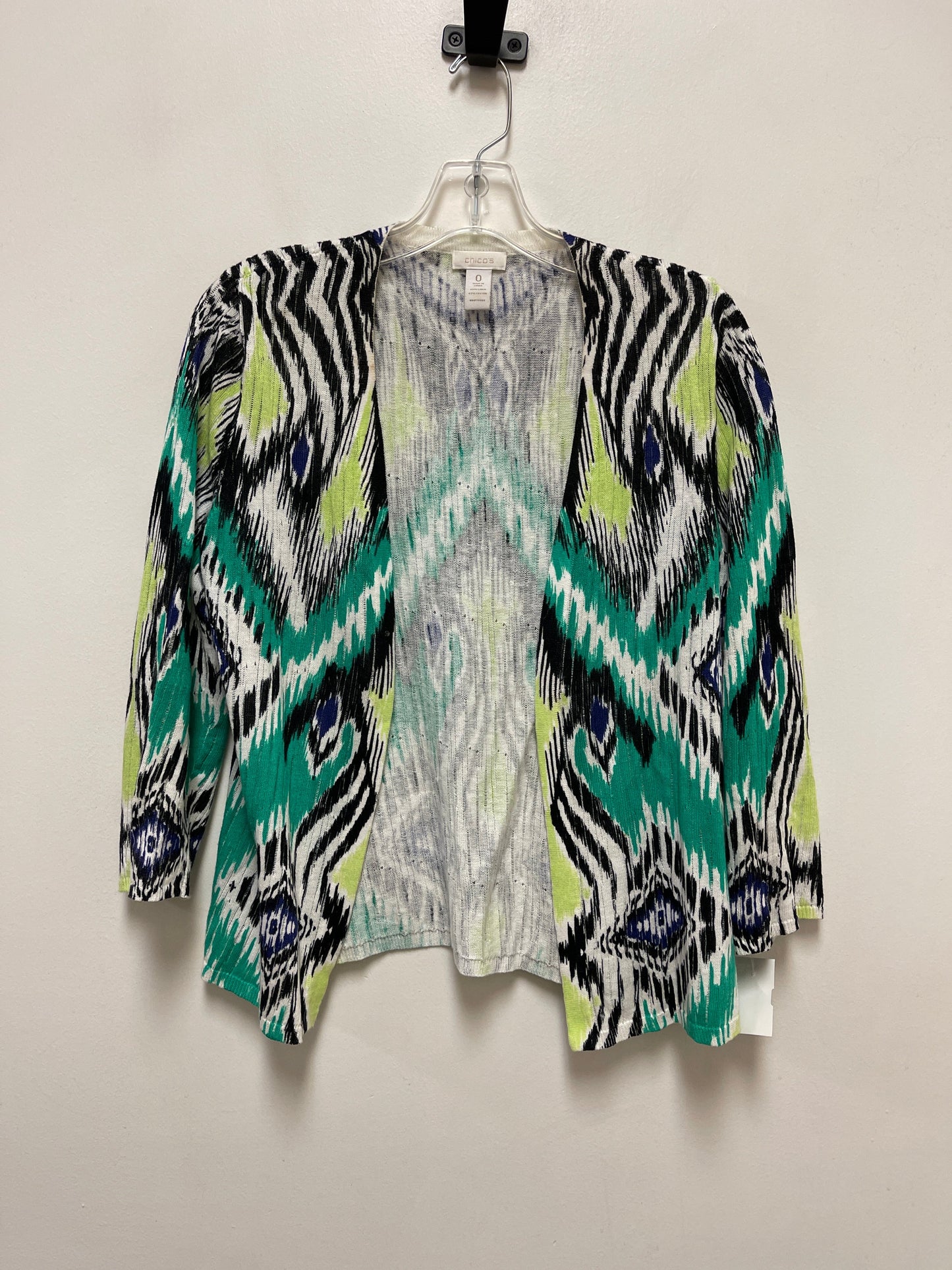 Sweater Cardigan By Chicos In Green, Size: S