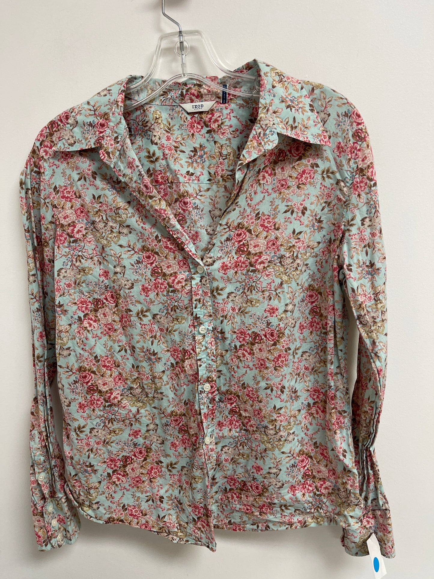 Blouse Long Sleeve By Izod In Floral Print, Size: S