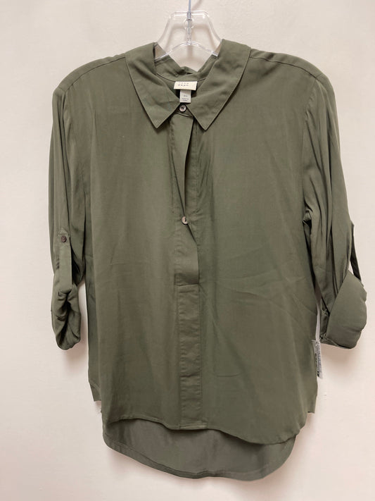 Blouse Long Sleeve By A New Day In Green, Size: Xs