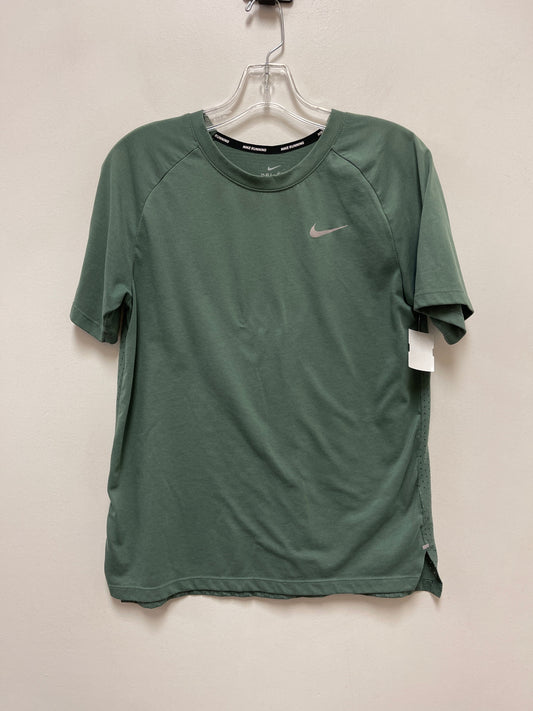 Athletic Top Short Sleeve By Nike In Green, Size: M