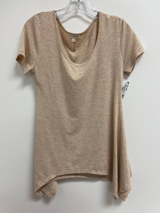 Top Short Sleeve Basic By Zenana Outfitters In Cream, Size: L