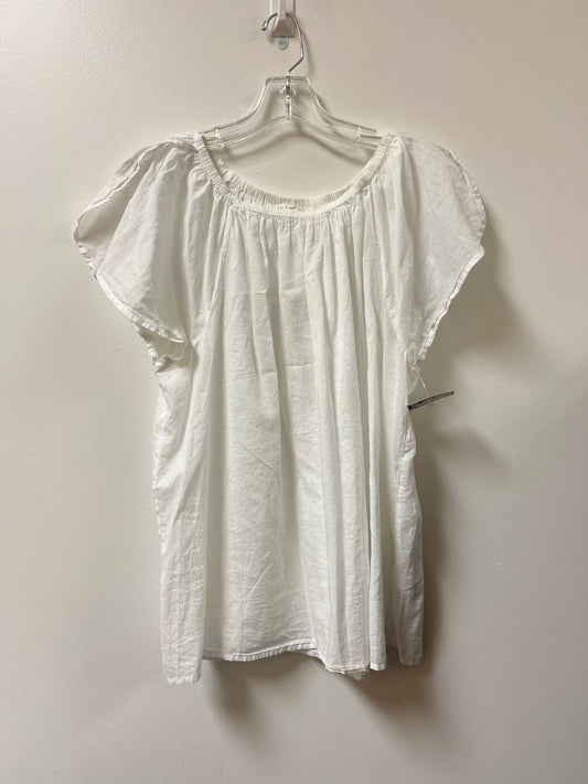 Top Short Sleeve By Caslon In White, Size: Xl