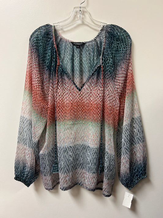 Top Long Sleeve By Liverpool In Multi-colored, Size: L