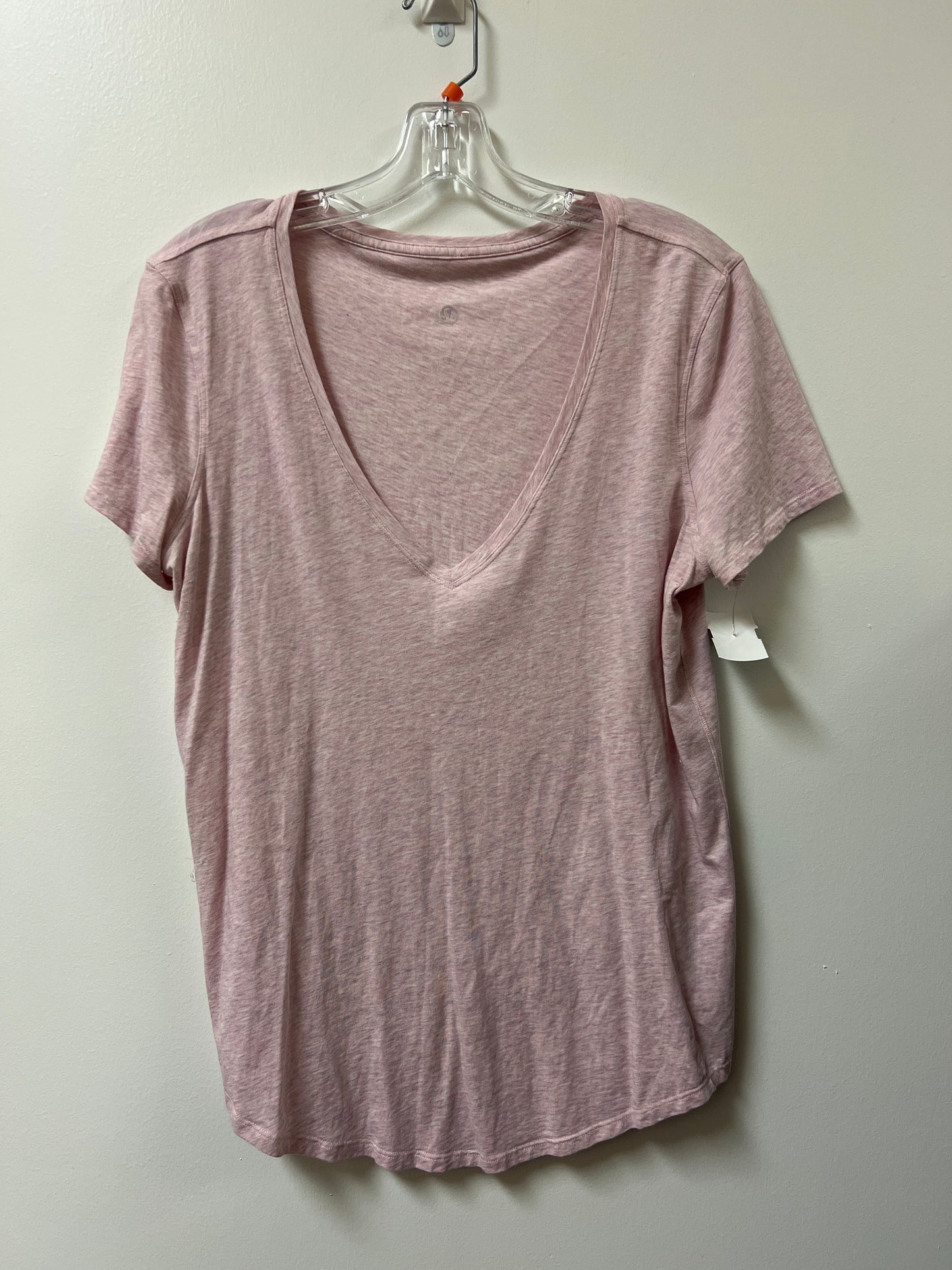 Athletic Top Short Sleeve By Lululemon In Pink, Size: M