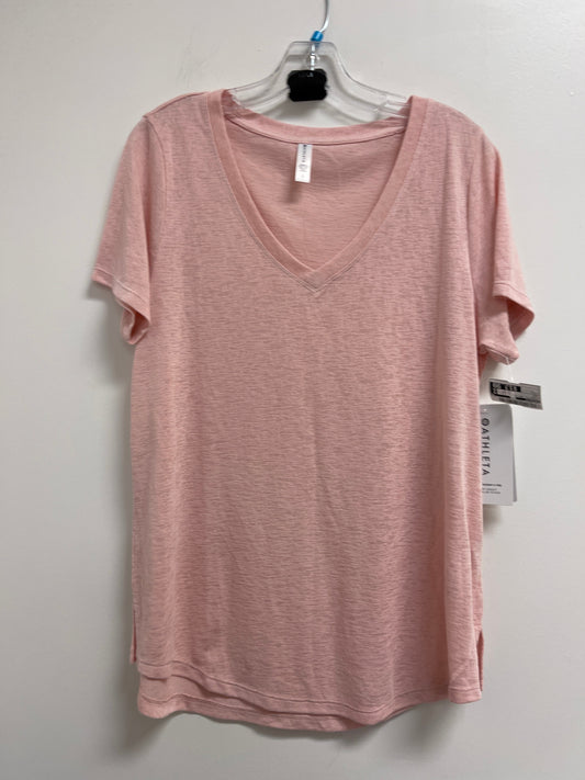 Athletic Top Short Sleeve By Athleta In Pink, Size: L