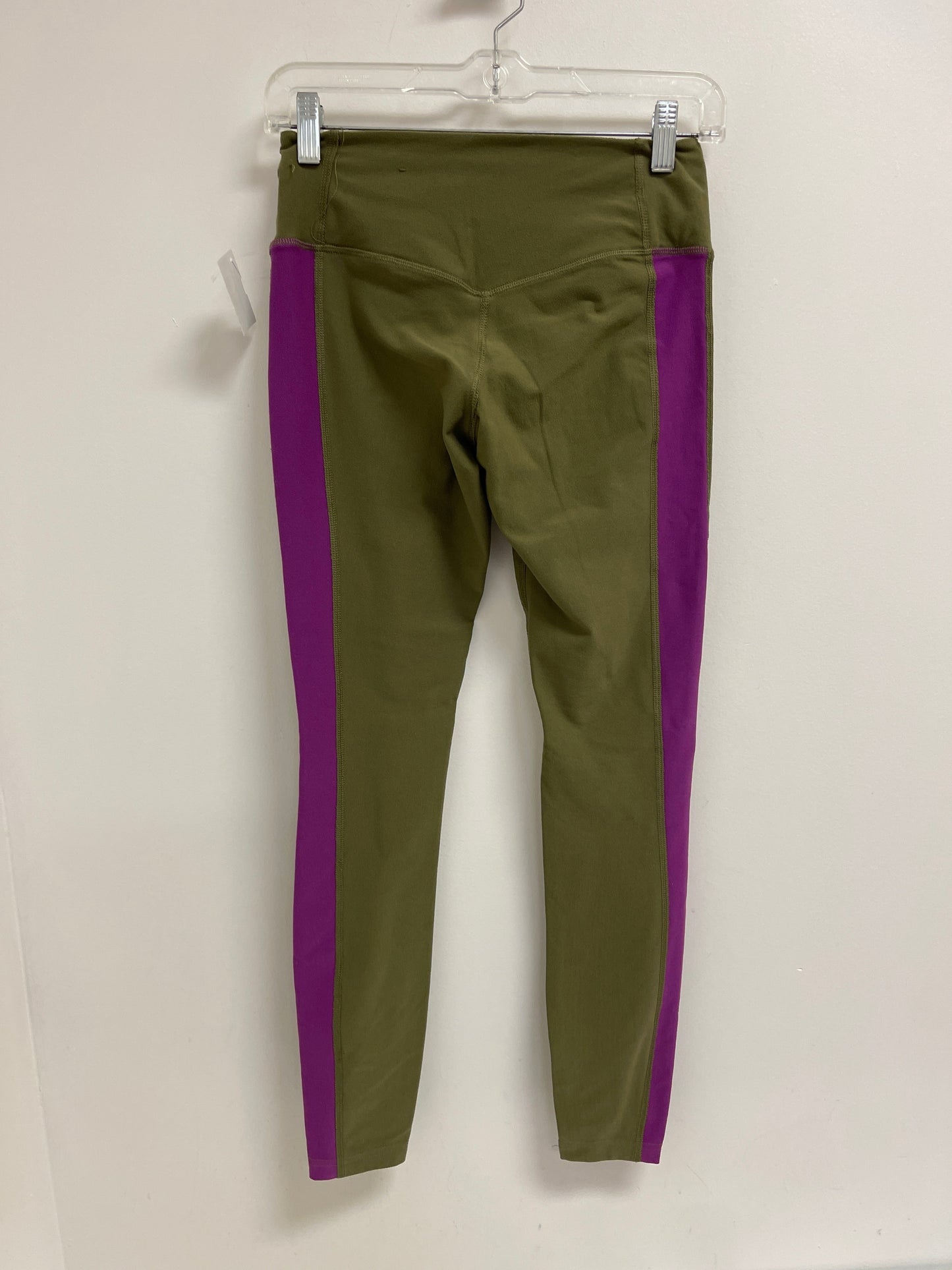 Athletic Leggings By Nike In Green & Purple, Size: Xs