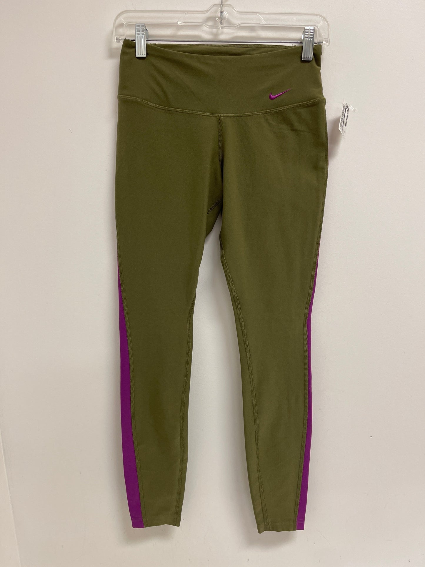 Athletic Leggings By Nike In Green & Purple, Size: Xs