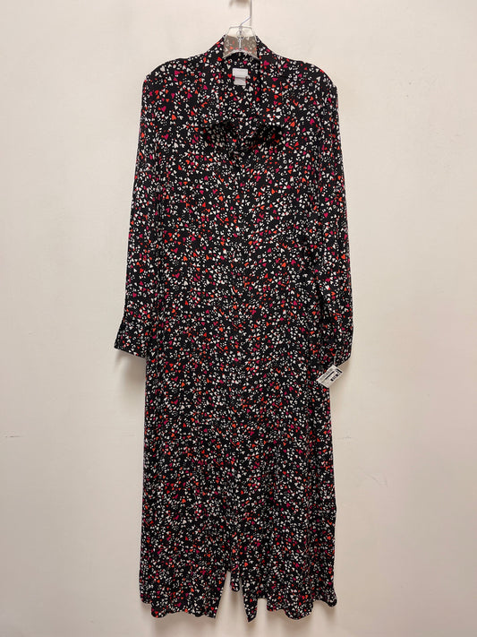 Dress Casual Maxi By Chicos In Black & Pink, Size: 1x