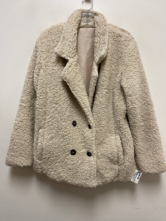 Coat Faux Fur & Sherpa By Clothes Mentor In Cream, Size: M