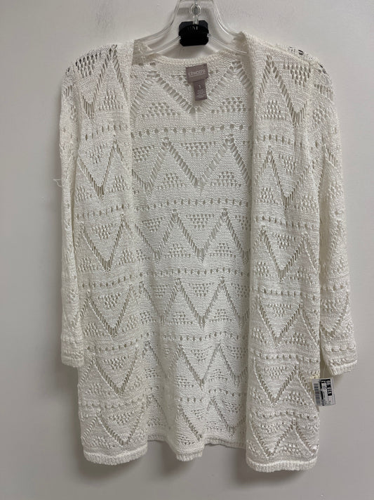 Sweater Cardigan By Chicos In White, Size: M