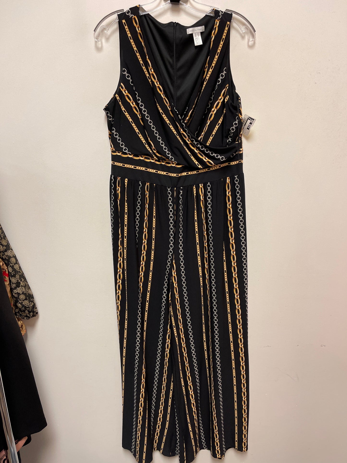 Jumpsuit By London Times In Black & Gold, Size: L