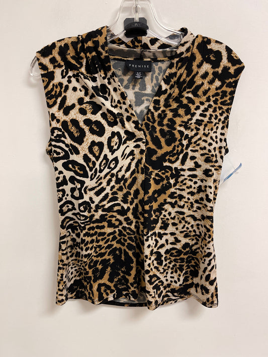 Top Sleeveless By Premise In Animal Print, Size: S