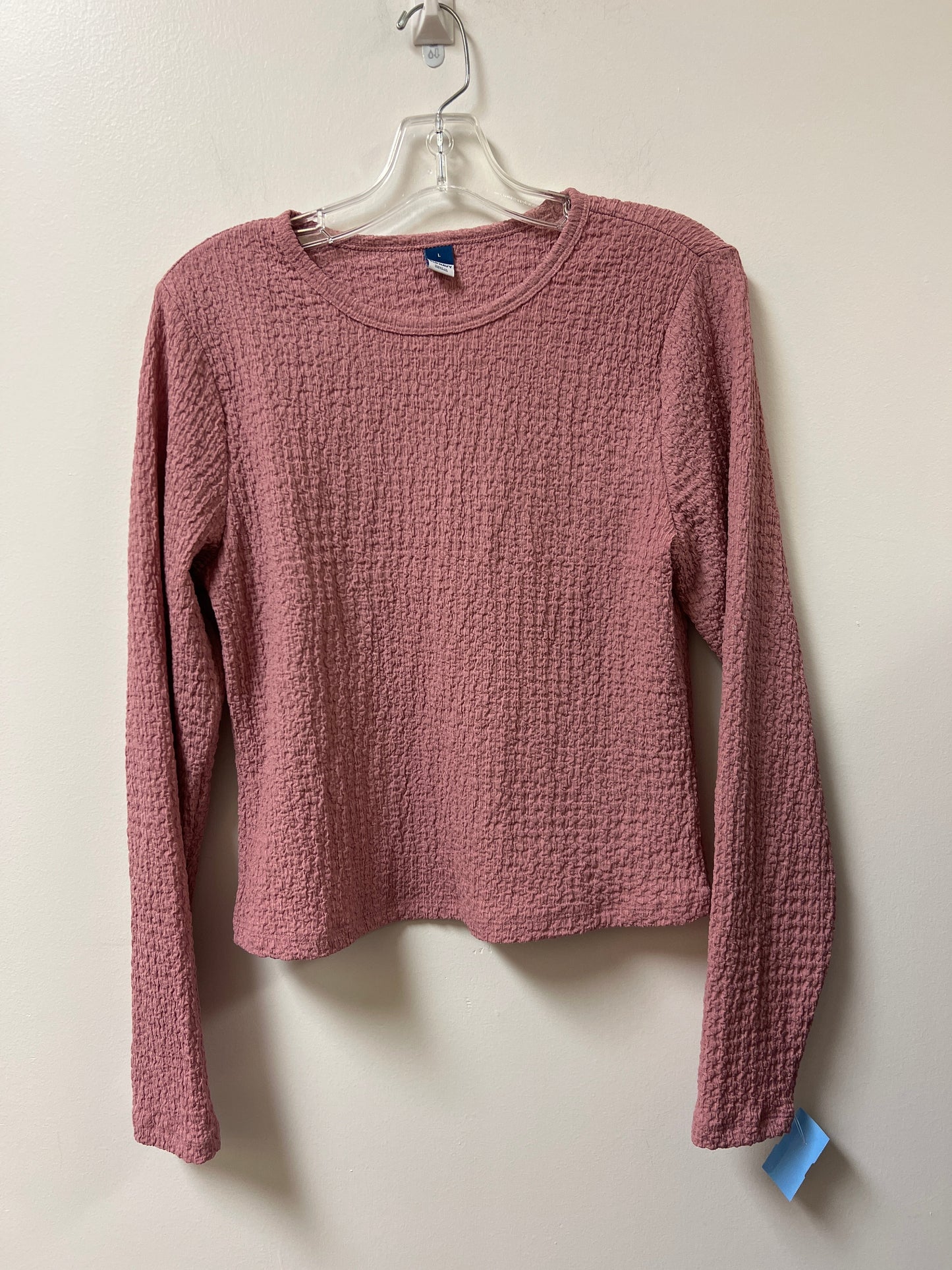 Top Long Sleeve Basic By Old Navy In Pink, Size: L