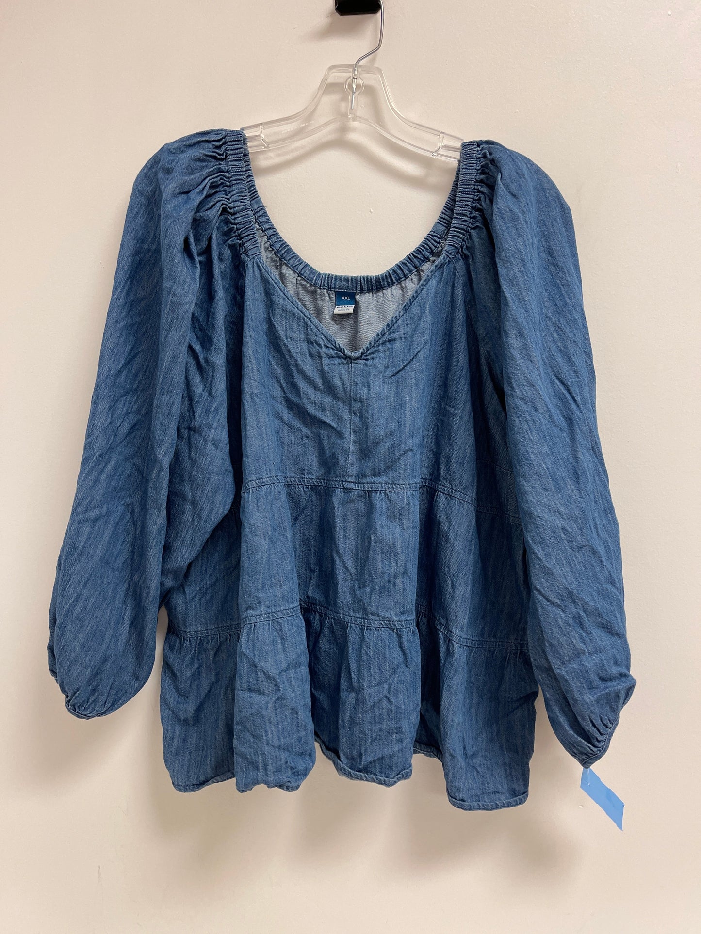 Top Long Sleeve By Old Navy In Blue Denim, Size: 2x