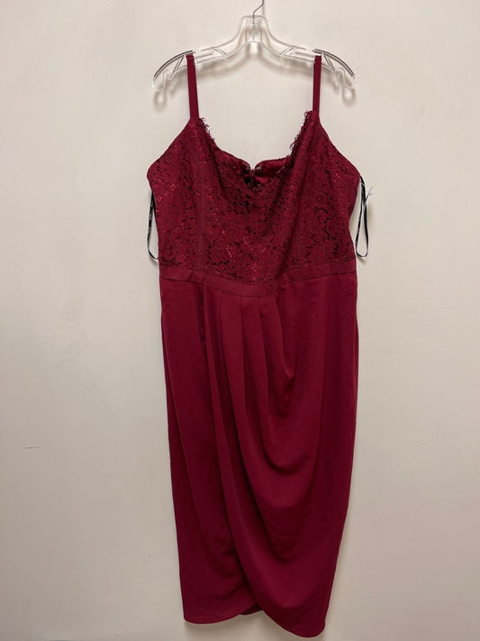 Dress Casual Midi By City Chic In Red, Size: 2x