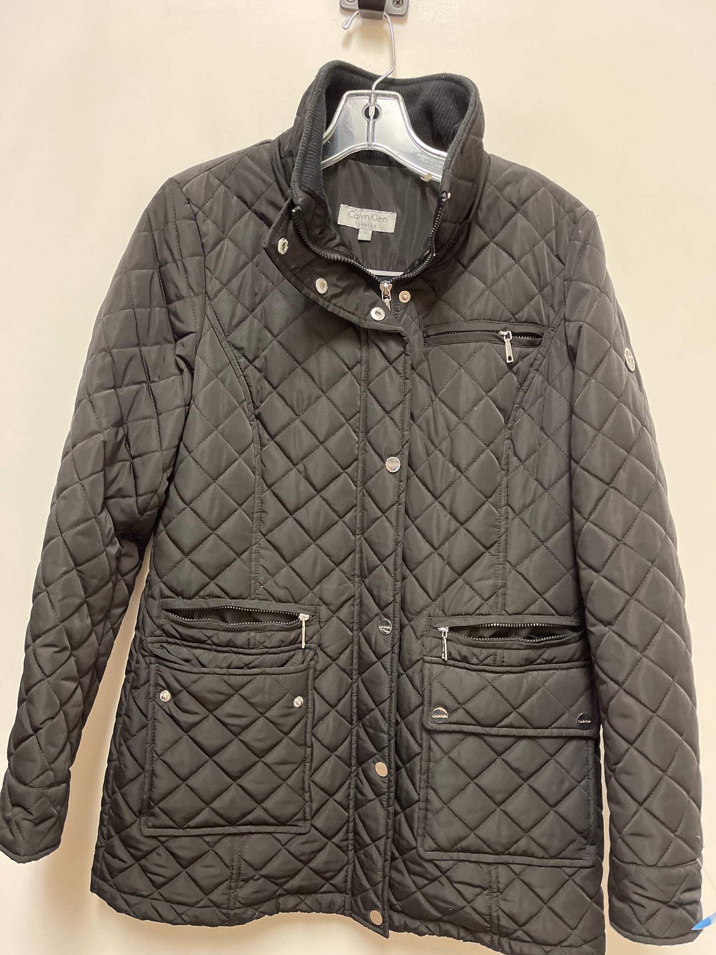 Coat Puffer & Quilted By Calvin Klein In Black, Size: S