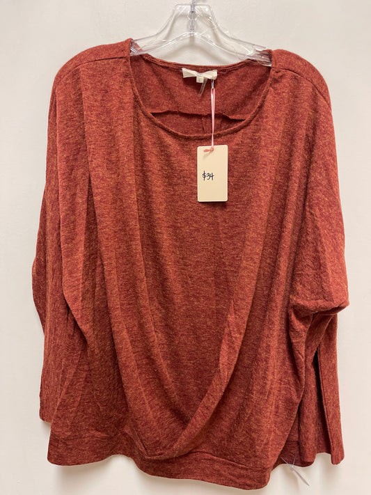 Top Long Sleeve By Entro In Orange, Size: L