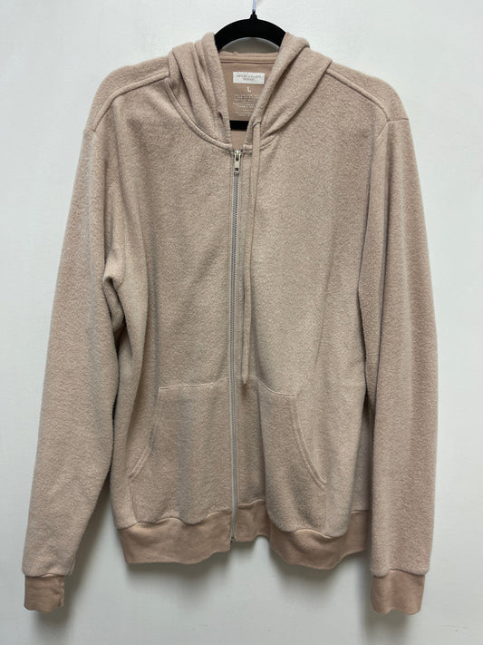 Sweatshirt Hoodie By Clothes Mentor In Tan, Size: L