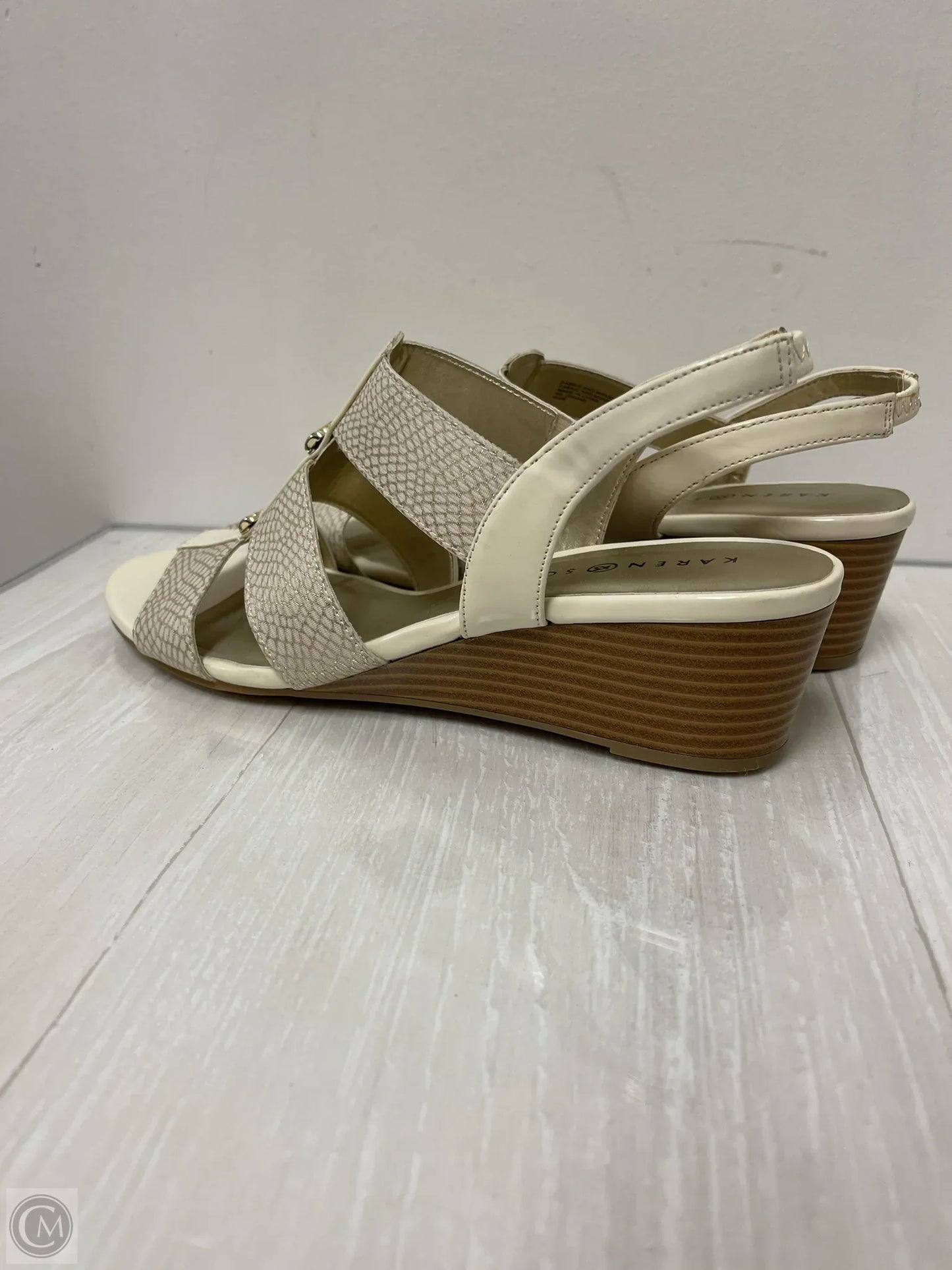 Shoes Heels Wedge By Karen Scott In Cream, Size: 9.5