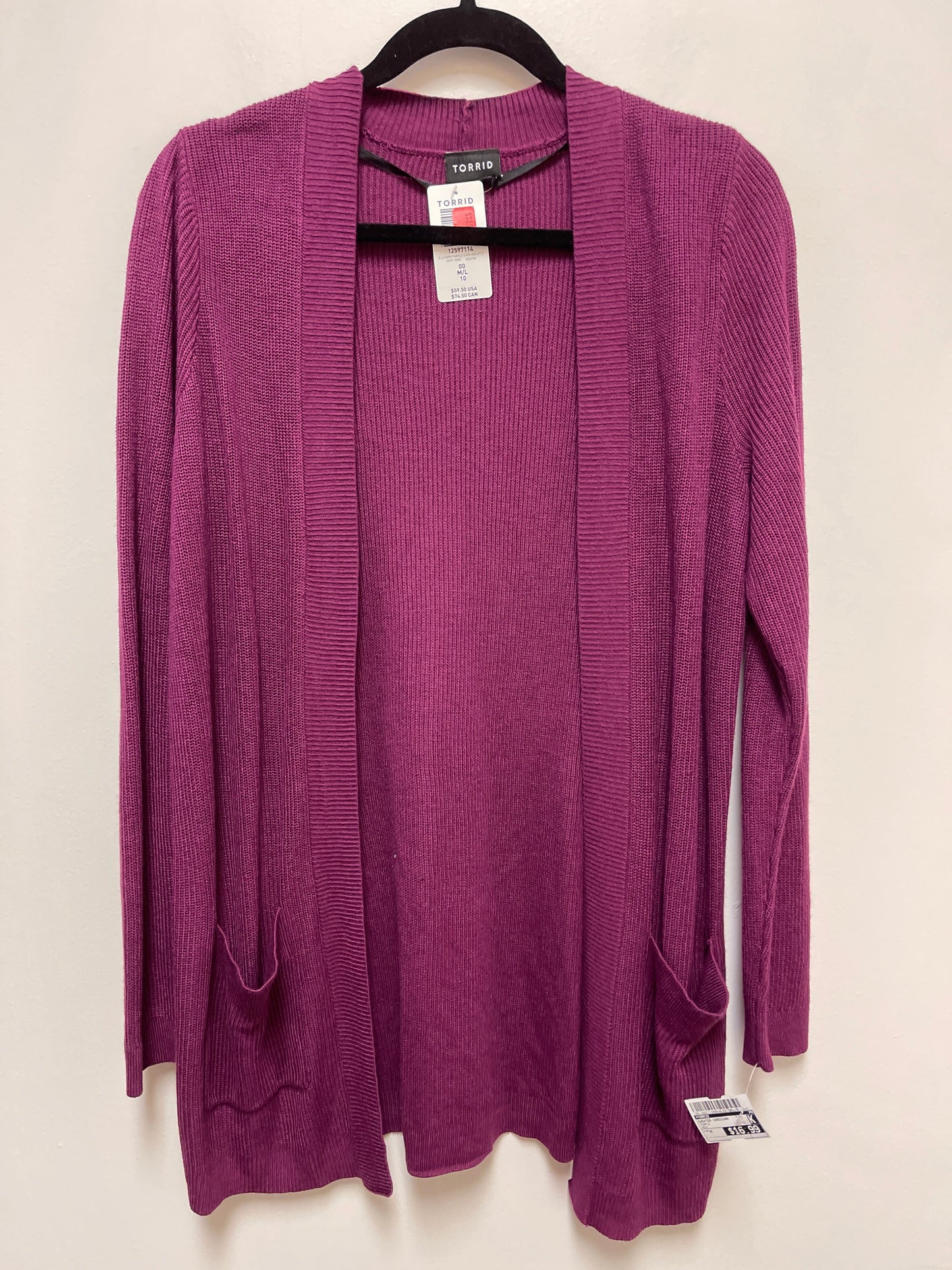 Sweater Cardigan By Torrid In Purple, Size: M