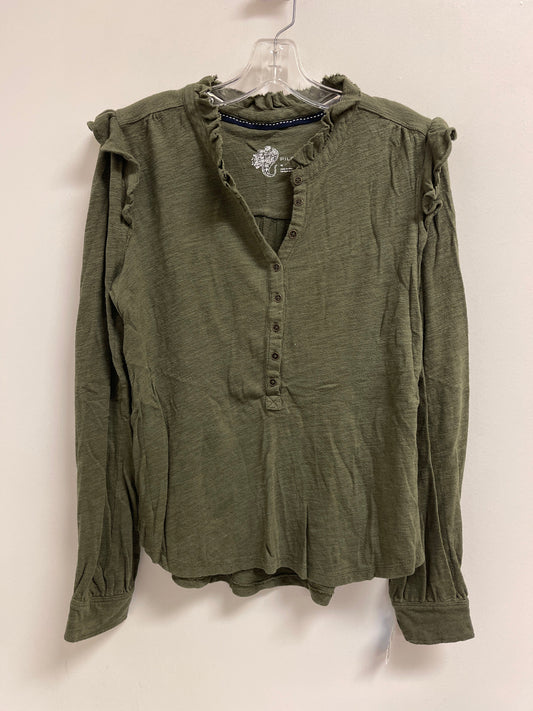 Top Long Sleeve By Pilcro In Green, Size: M