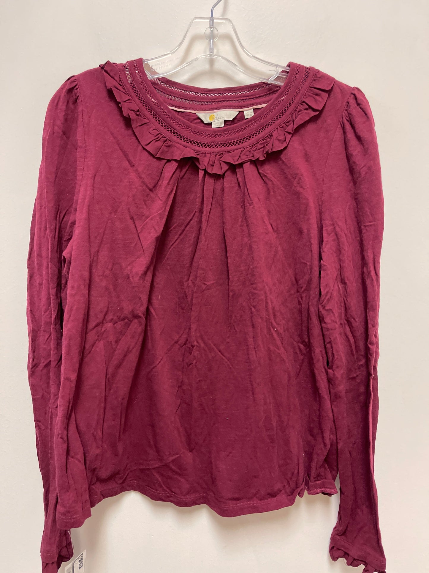 Top Long Sleeve By Boden In Maroon, Size: L