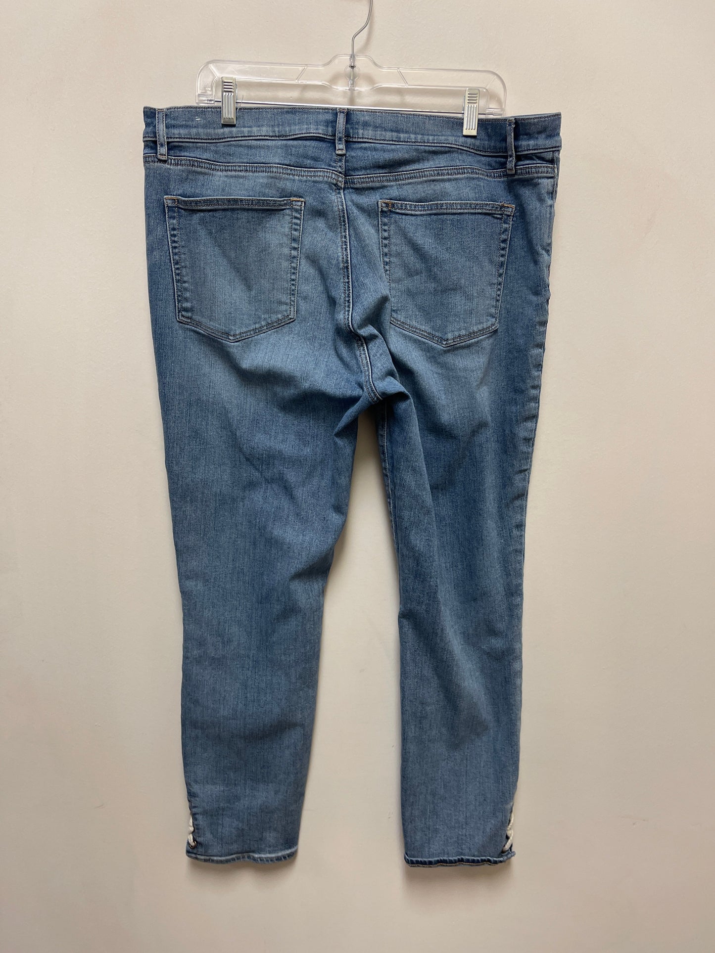 Jeans Skinny By Loft In Blue Denim, Size: 16