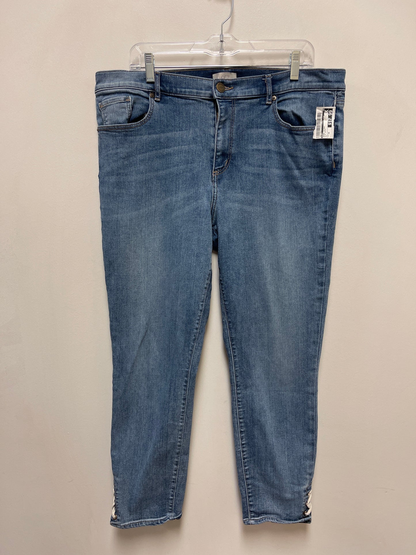 Jeans Skinny By Loft In Blue Denim, Size: 16