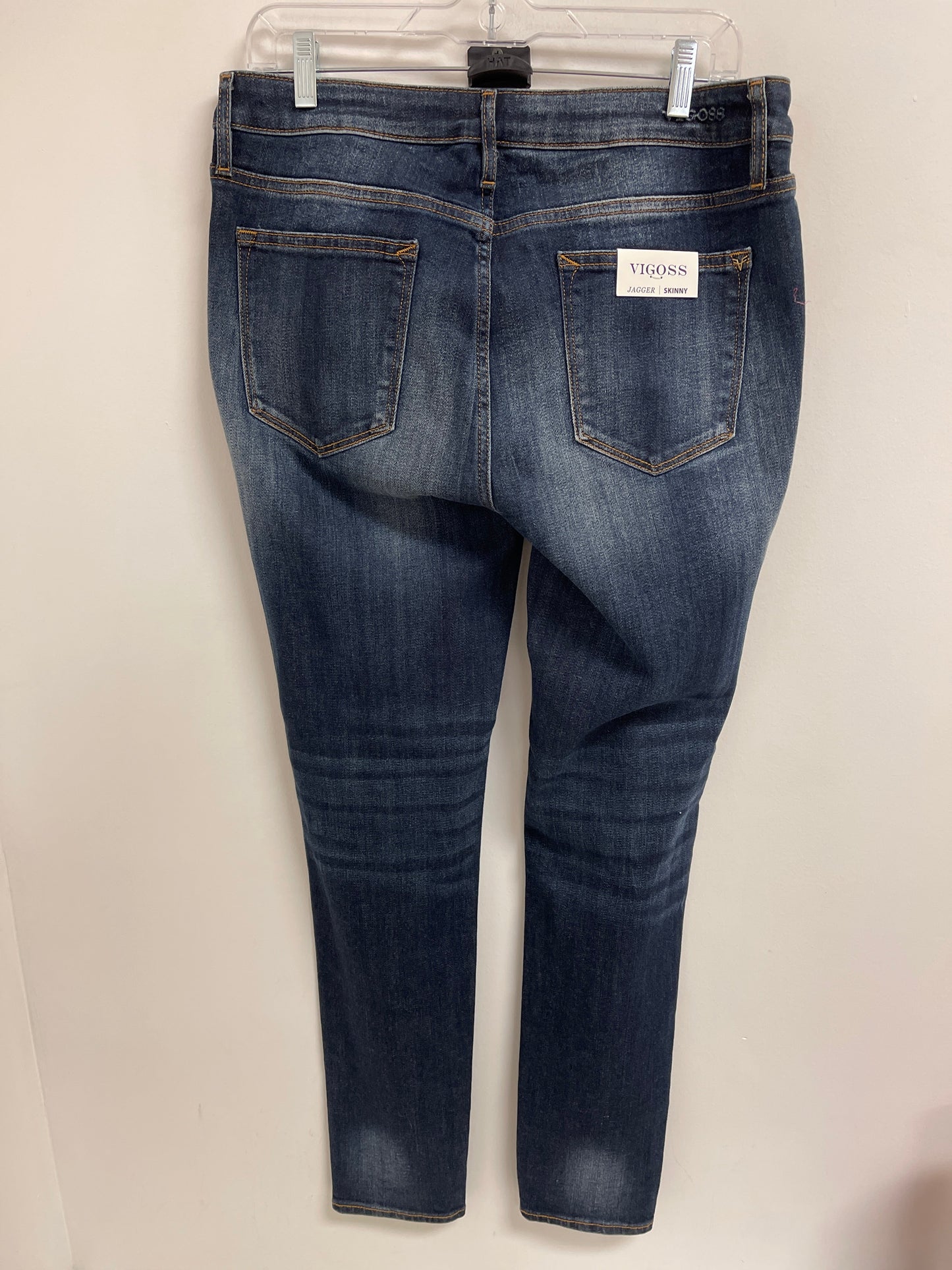 Jeans Skinny By Vigoss In Blue Denim, Size: 14