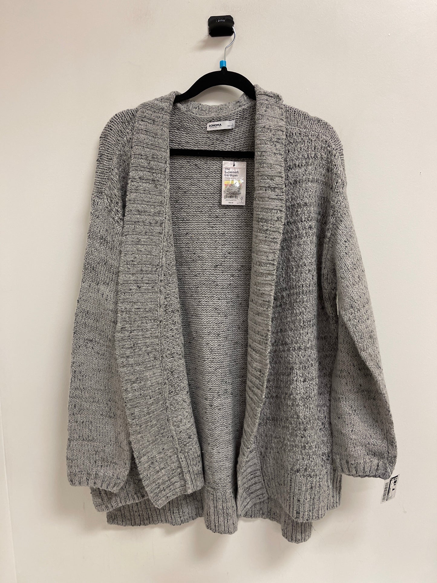 Sweater Cardigan By Sonoma In Grey, Size: L