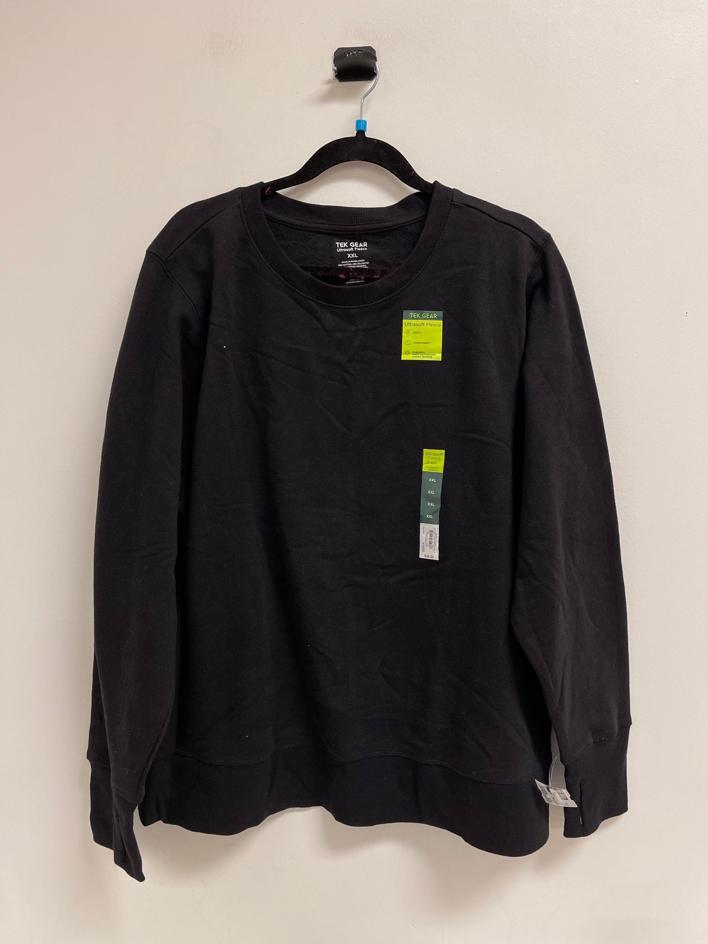 Sweatshirt Crewneck By Tek Gear In Black, Size: 2x