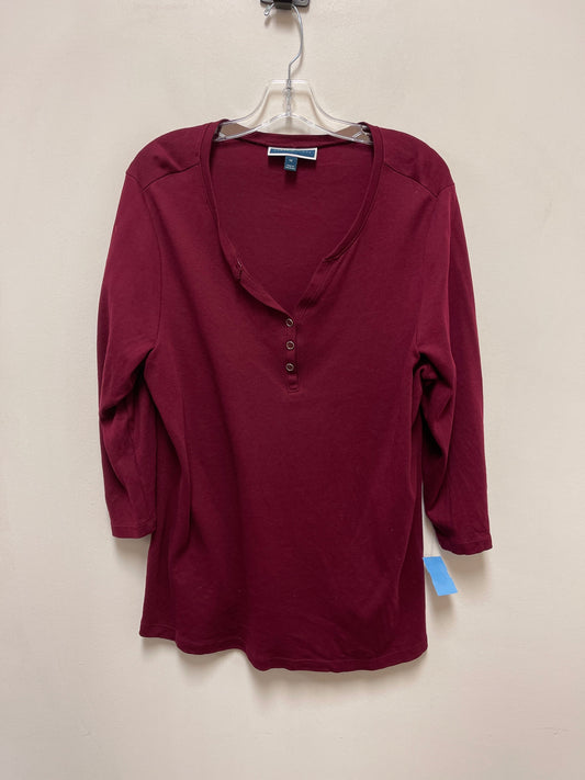 Top Long Sleeve Basic By Karen Scott In Red, Size: 1x