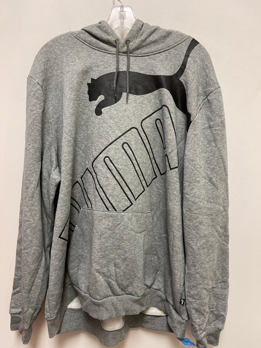 Athletic Sweatshirt Hoodie By Puma In Grey, Size: 2x