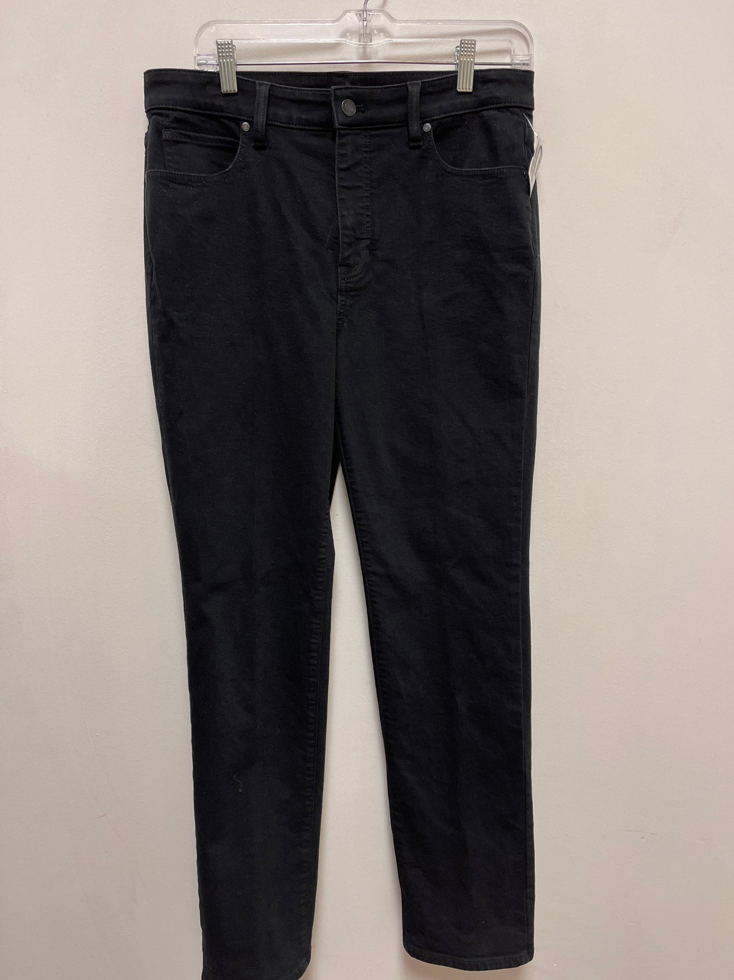 Jeans Straight By Talbots In Black Denim, Size: 8