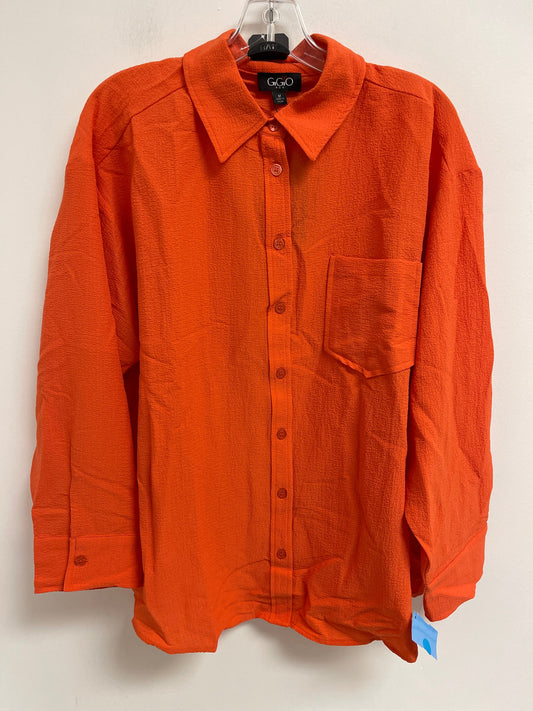 Blouse Long Sleeve By Gigio In Orange, Size: M