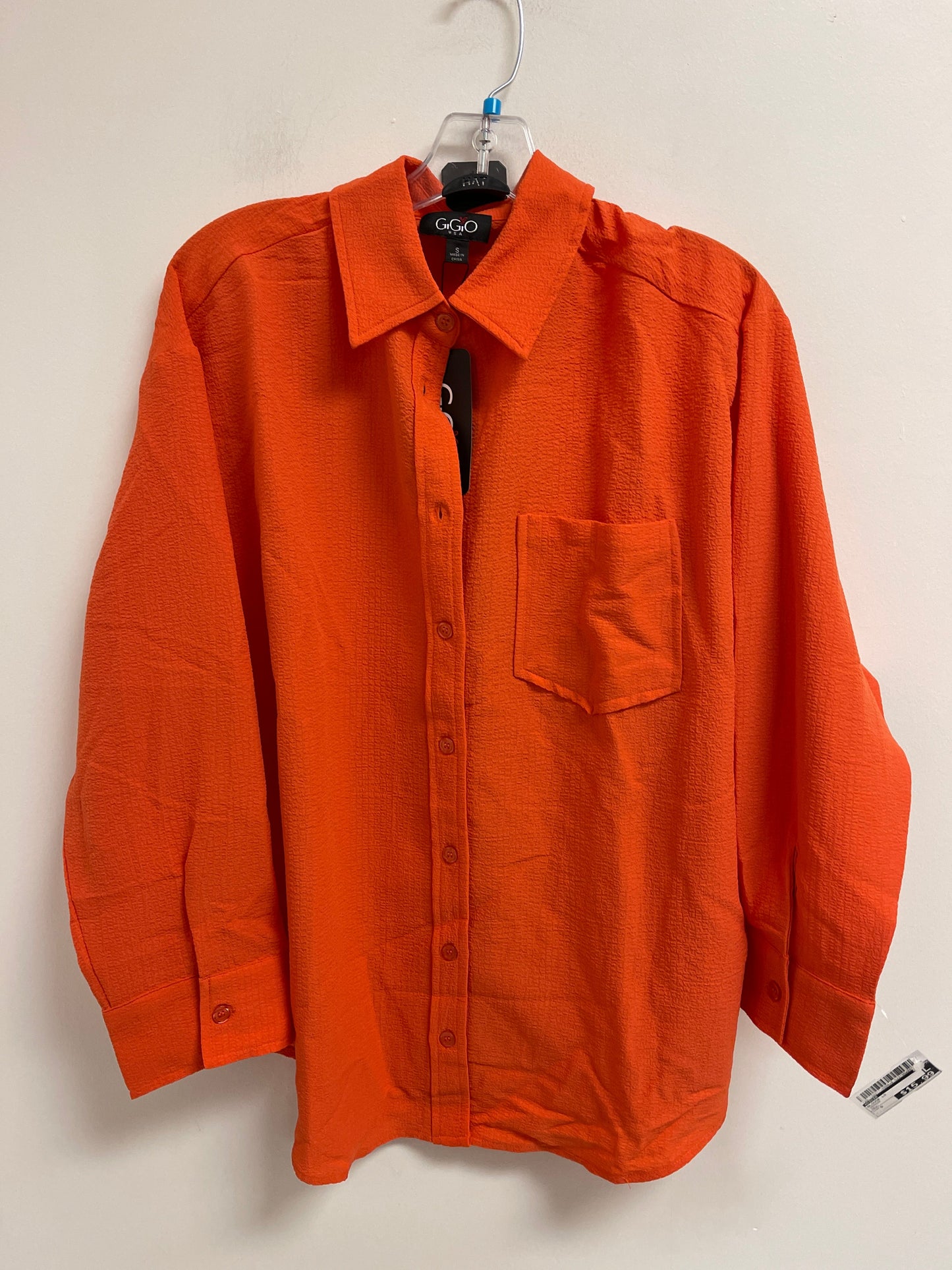 Blouse Long Sleeve By Gigio In Orange, Size: S